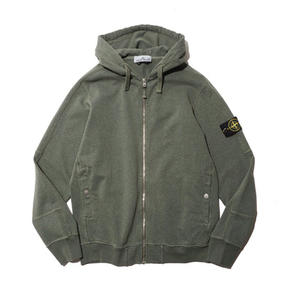 ‘OLD’ TREATMENT HOODED FULL ZIPPER SWEATSHIRT "MUSK" - PLG