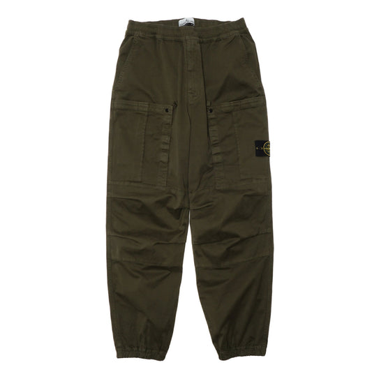 BROKEN TWILL COTTON CARGO PANTS "OLIVE" - PLG